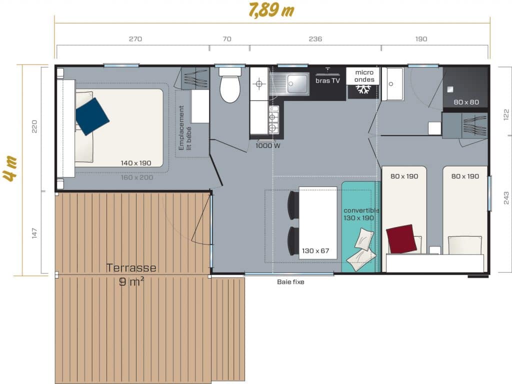 Plan mobil-home Loggia 25m²