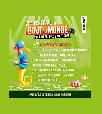 FESTIVAL DU BOUT DU MONDE CROZON LES 31 JUILLET 1er ET 2 AOUT 2020